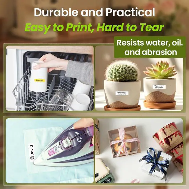 Alt view image 6 of 7 - Phomemo P15 Ribbon Printer, Rich Text/Icon Custom Ribbons Mini Bluetooth Portable Label Maker Machine with Tape, Cloth Tag, DIY Craft, Wedding Bouquet, Party Favor, Ribbon Wrap