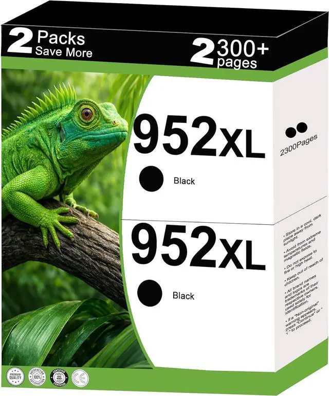 Main image of KUF 952XL Black Ink Cartridges Replacement for HP 952 XL Work with OfficeJet 8702 8210 8715 8740 7720 8730 8216, and Pro 8710 8720 7740 8725 8700 8200 8716 Printers with 23.3.1 Chips (Black 2- Pack)
