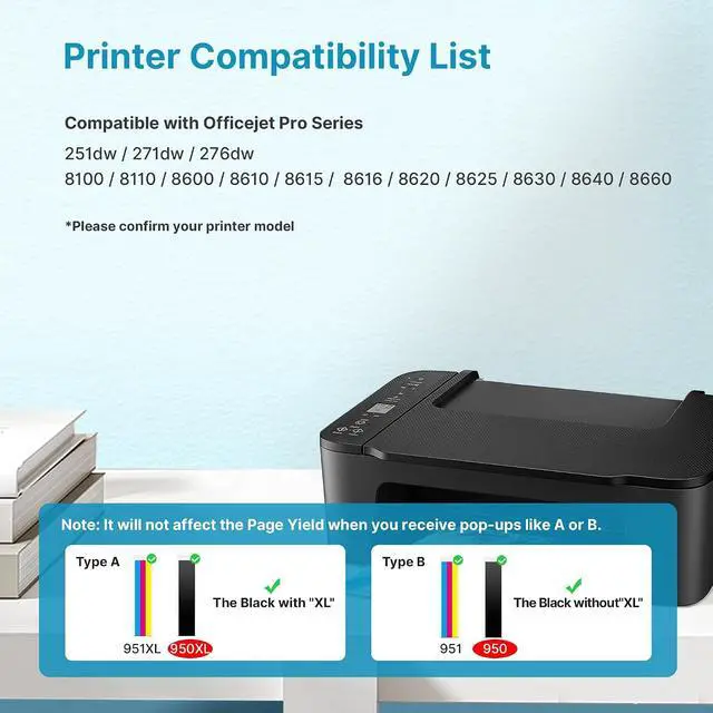 Alt view image 2 of 7 - 950XL 951XL Ink for HP 950 951 Ink Cartridges Combo Pack 4-Pack C2P01FN