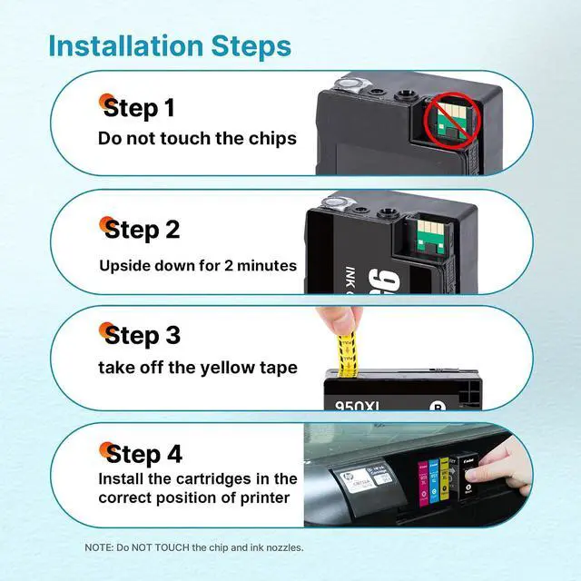 Alt view image 7 of 7 - 950XL 951XL Ink for HP 950 951 Ink Cartridges Combo Pack 4-Pack C2P01FN