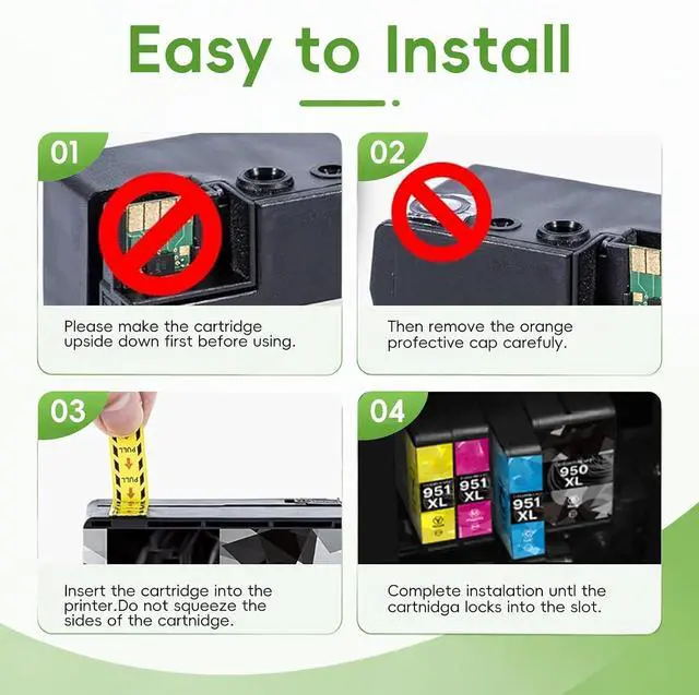 Alt view image 6 of 7 - 951xl ink cartridges combo pack Replacement for HP OfficeJet 8600 4Pack