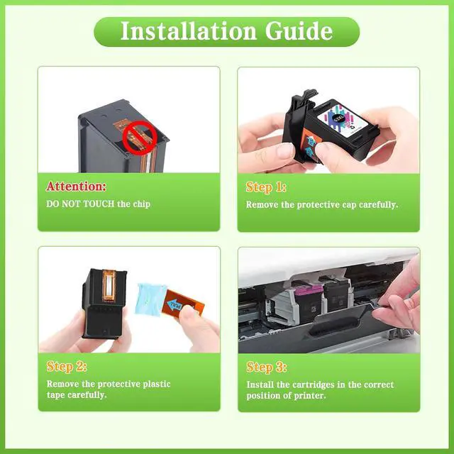 Alt view image 7 of 7 - 63XL Ink Cartridge Black and Color Replacement for HP 63XL Combo Pack