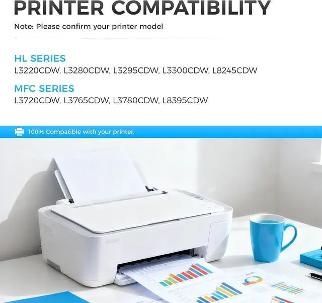 Alt view image 2 of 7 - TN229XL Toner Cartridge Set 4-Pack Replacement Compatible for Brother TN-229XL TN229 XL MFC-L3720CDW MFC-L3780CDW HL-L3220CDW HL-L3280CDW HL-L3300CDW HL-L3295CDW L8245CDW MFC-L8395CDW L3765CDW Printer