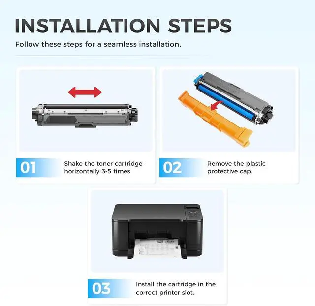 Alt view image 5 of 7 - TN229XL Toner Cartridge Set 4-Pack Replacement Compatible for Brother TN-229XL TN229 XL MFC-L3720CDW MFC-L3780CDW HL-L3220CDW HL-L3280CDW HL-L3300CDW HL-L3295CDW L8245CDW MFC-L8395CDW L3765CDW Printer