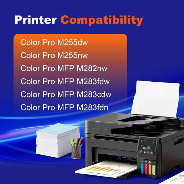 Alt view image 2 of 7 - 206X Toner Compatible for HP 206X Toner Cartridges 4 Pack High Yield 206A Works with HP Color LaserJet Pro MFP M283fdw M283cdw M283fdn M282nw M255dw M255nw M283 M282 M255