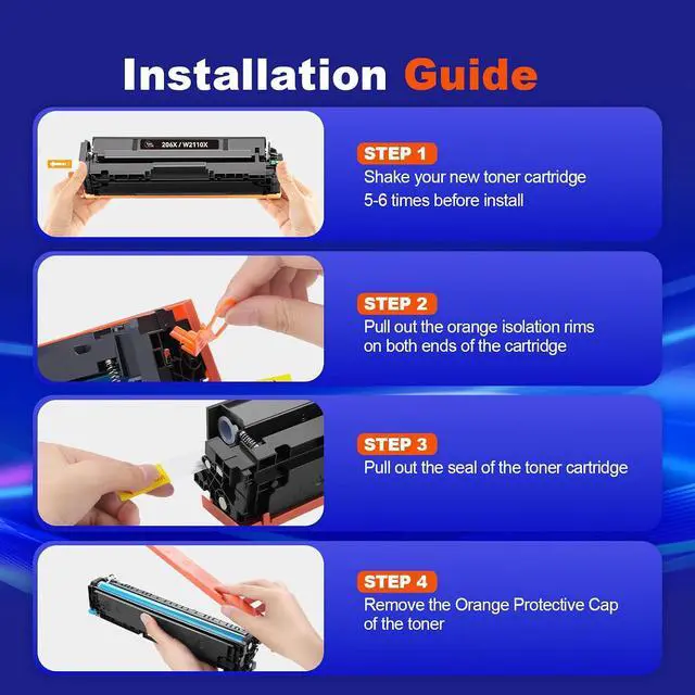Alt view image 4 of 7 - 206X Toner Compatible for HP 206X Toner Cartridges 4 Pack High Yield 206A Works with HP Color LaserJet Pro MFP M283fdw M283cdw M283fdn M282nw M255dw M255nw M283 M282 M255