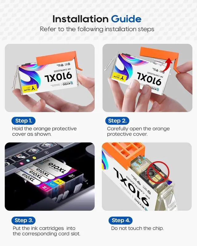 Alt view image 3 of 6 - Skydo 910XL Ink Cartridges Combo Pack Compatible for HP 910 XL 8015e 8025e