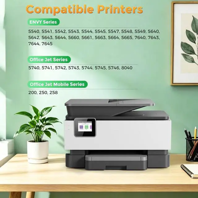 Alt view image 2 of 7 - 62XL High-Yield Ink Cartridges Black and Color Compatible for HP 62 62XL Ink Cartridge Combo Pack for Envy 5540, 5640, 5660, 7640, Office Jet 5740, 8040, 200, 250 (1 Black, 1 Tri-Color, 2-Pack)
