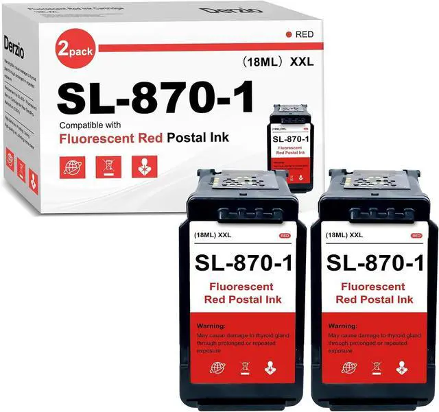 Main image of SL-870-1 Red Ink Cartridge Compatible for SL870-1 XXL Fluorescent Red Ink