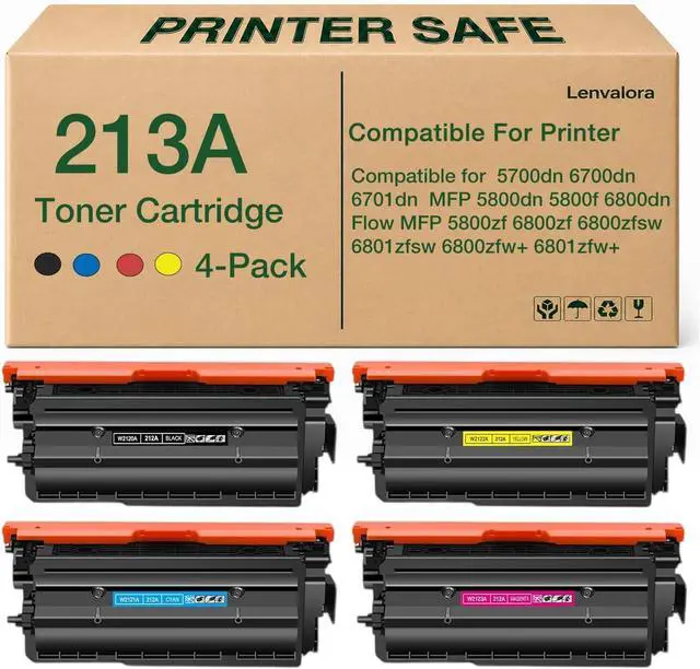 Main image of 213A Toner Cartridge Set Replacement for HP 213A W2130A W2131A W2132A W2133A Toner Cartridge Work for HP Color LaserJet Enterprise 5700dn 6700 6701dn MFP 5800dn 6800 6801dn Printer 4 Pack