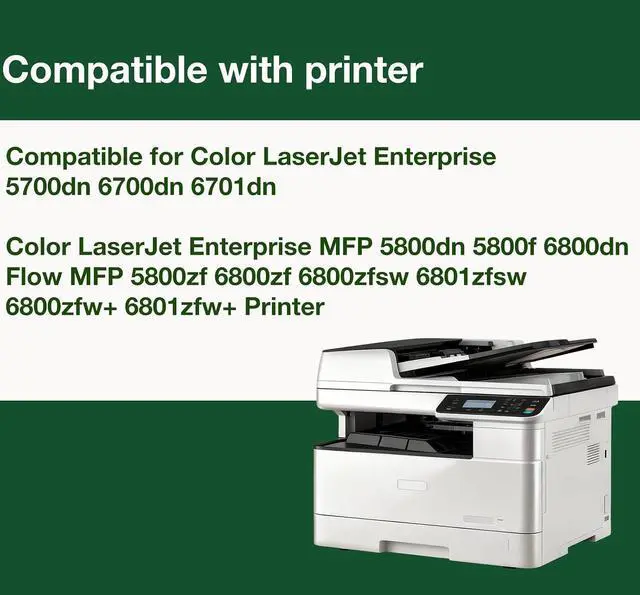 Alt view image 2 of 5 - 213A Toner Cartridge Set Replacement for HP 213A W2130A W2131A W2132A W2133A Toner Cartridge Work for HP Color LaserJet Enterprise 5700dn 6700 6701dn MFP 5800dn 6800 6801dn Printer 4 Pack