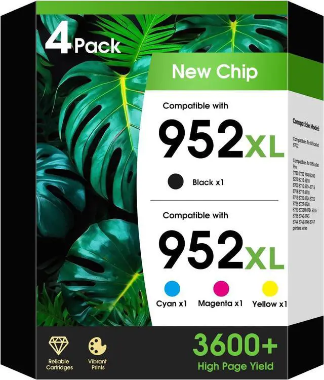 Main image of 952xl Ink Cartridges Combo Pack Compatible for HP 952xl 952 952 XL Ink Cartridges Compatible for HP Office Jet Pro 8710 7740 8715 8720 8210 8710 7740 8715 8720 Printer Ink Cartridges for Ink 952XL