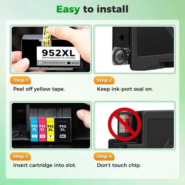 Alt view image 6 of 7 - 952xl Ink Cartridges Combo Pack Compatible for HP 952xl 952 952 XL Ink Cartridges Compatible for HP Office Jet Pro 8710 7740 8715 8720 8210 8710 7740 8715 8720 Printer Ink Cartridges for Ink 952XL