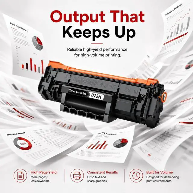 Alt view image 6 of 7 - 072H Black Toner Cartridge High Yield (2-Pack) Compatible 072H Toner Replacement for Canon 072H Toner Cartridge for imageCLASS MF284dw MF287dw MF280 Series and LBP172dw Printers