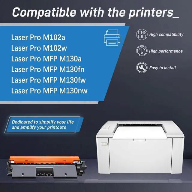 Alt view image 3 of 6 - 17A Black Toner Cartridge Replacement for HP 17A Toner for Laser Pro M102a M102w MFP M130a MFP M130fn MFP M130fw MFP M130nw Printer (4 Pack,CF217A)