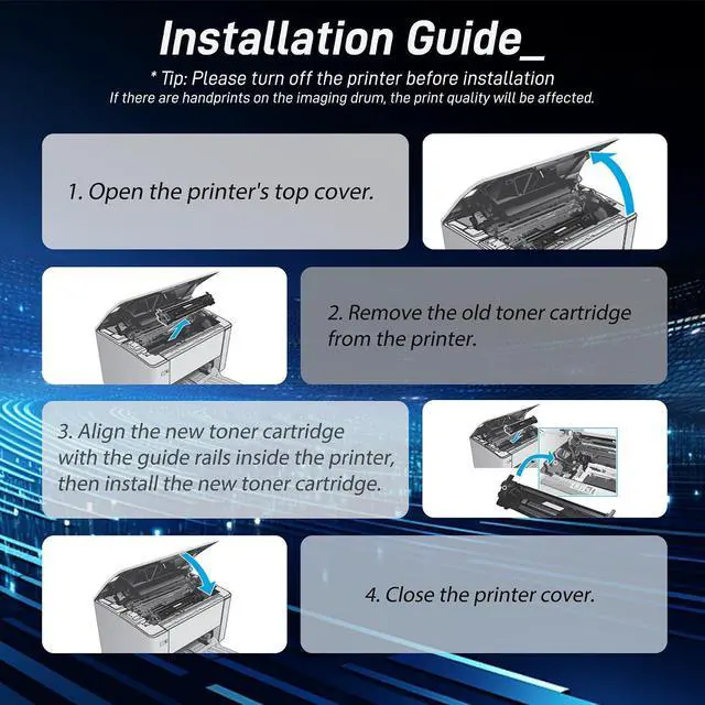 Alt view image 6 of 6 - 17A Black Toner Cartridge Replacement for HP 17A Toner for Laser Pro M102a M102w MFP M130a MFP M130fn MFP M130fw MFP M130nw Printer (4 Pack,CF217A)