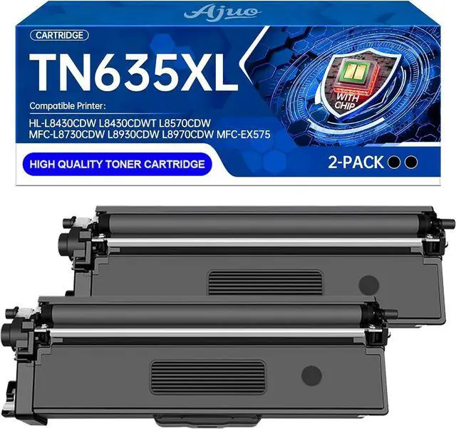 Main image of HL-L8430CDW TN635XL TN-635XL Black Toner Cartridge 2-Pack with Chip