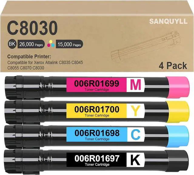 Main image of C8030 Toner Cartridge Compatible for Xerox Altalink C8030 C8035 C8045 C8055 C8070 Toner for 006R01697 006R01698 006R01699 006R01700 Toner Cartridge Black Cyan Magenta Yellow 4 Pack