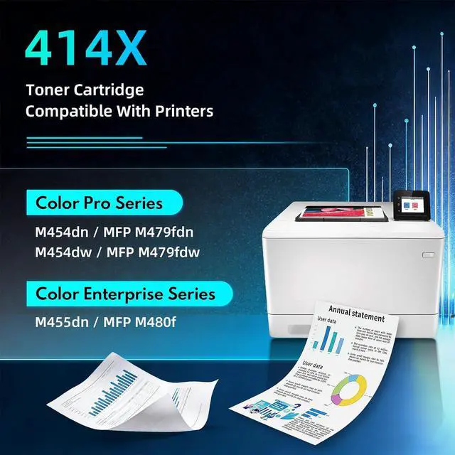 Alt view image 2 of 7 - 414X 414A High Yield Toner Cartridges with Chip 4-Pack (BK,C,M,Y)