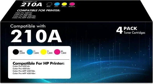 Main image of VICTONER 210A Toner Cartridges 4 Pack 210X 210 MFP 4301fdw