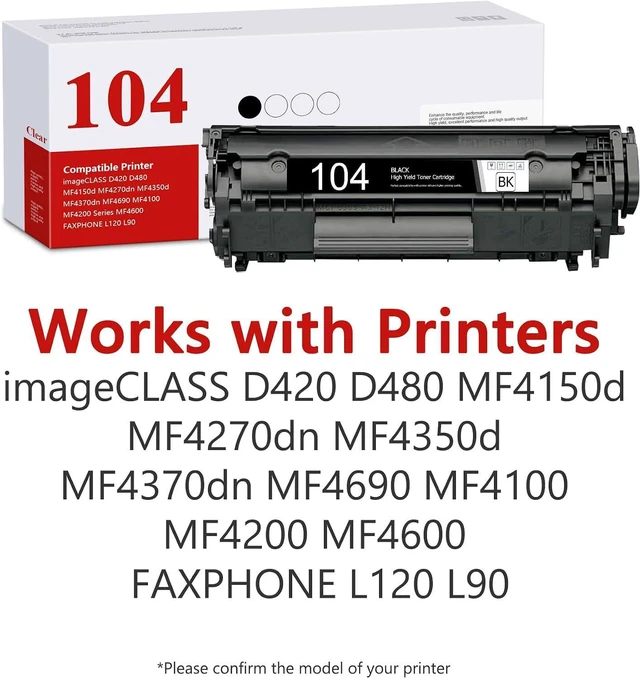 Alt view image 2 of 7 - 104 Black Toner Cartridge CRG-104 High-Yield MF4150 MF4270 MF4370 L120 L90