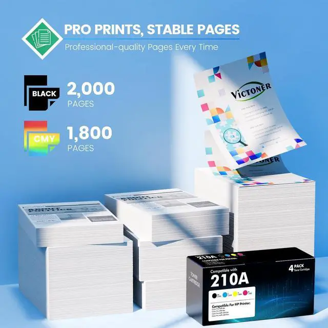 Alt view image 3 of 7 - VICTONER 210A Toner Cartridges 4 Pack 210X 210 MFP 4301fdw