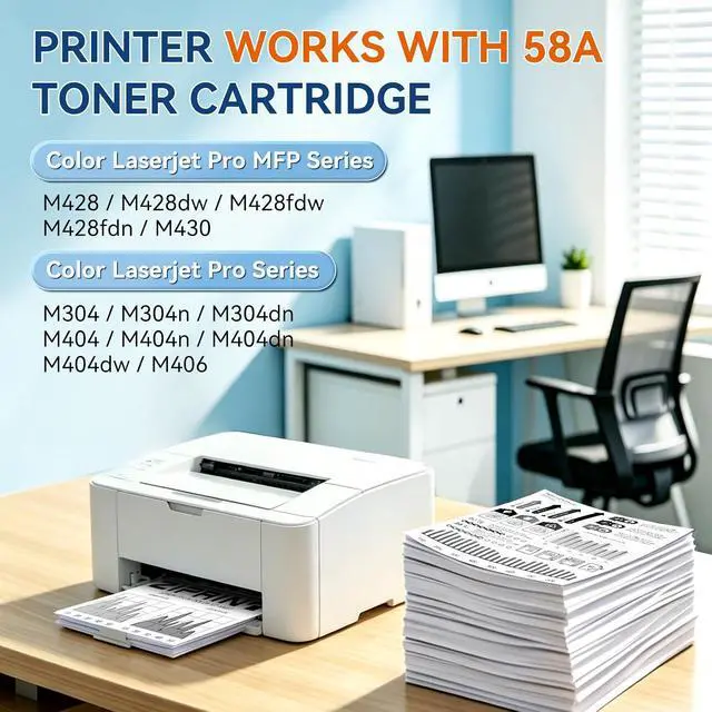 Alt view image 2 of 7 - ZIPRINT 58A Toner Cartridge Black 2 Pack CF258A LaserJet 58a with Chip
