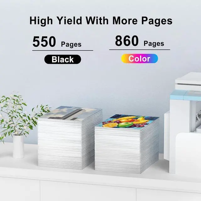 Alt view image 3 of 7 - High Yield Ink Cartridges Combo Pack Replacement with XP 15000 XP-8500 XP-8600 Printer(6-Pack, Black/Cyan/Magenta/Yellow/Red/Gray)