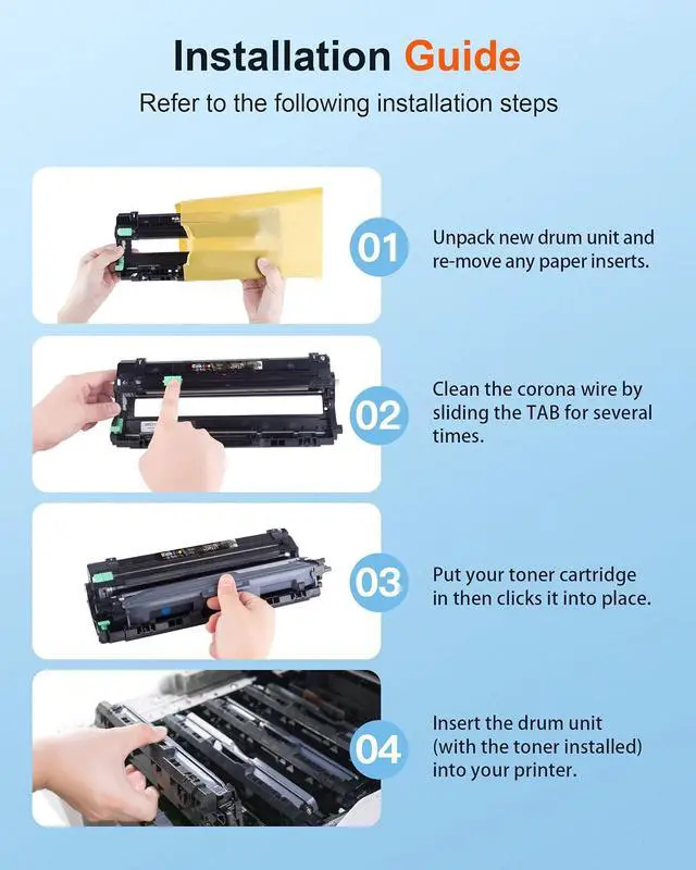 Alt view image 7 of 7 - E-Z Ink Pro Compatible Replacement for Brother DR221 CL Toner Cartridges