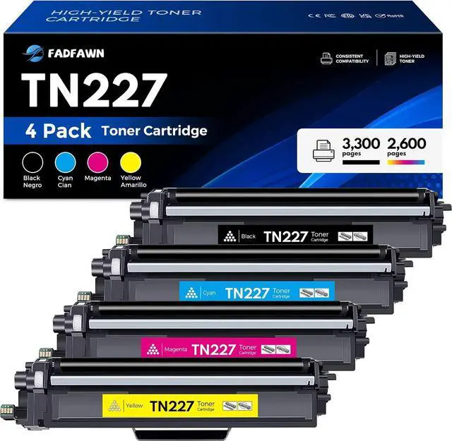 Main image of TN227 Toner Cartridges 4 Pack Replacement for Brother TN227 TN-227 TN223