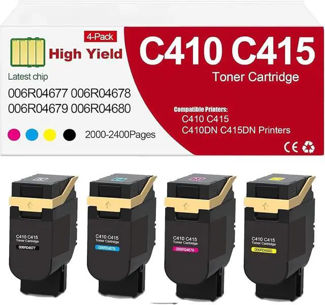 Main image of C410 C415 Standard Yield Toner Cartridge Work for VersaLink C410 C415 C410DN C415DN Printer,Black,Cyan,Magenta,Yellow,4-Pack