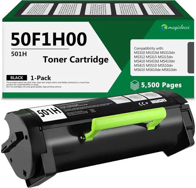 Main image of 501H 50F1H00 Black High Yield Toner Cartridge 1-Pack (5,500 Pages) Replacement for Lexmark 50F1H00 Toner Cartridge Work for MS310, MS410 Printer, 501H Toner