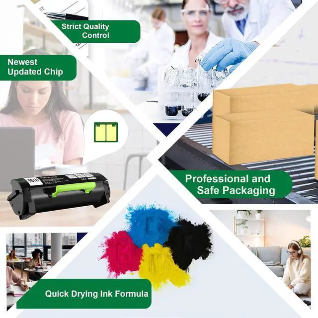 Alt view image 6 of 6 - 501H 50F1H00 Black High Yield Toner Cartridge 1-Pack (5,500 Pages) Replacement for Lexmark 50F1H00 Toner Cartridge Work for MS310, MS410 Printer, 501H Toner