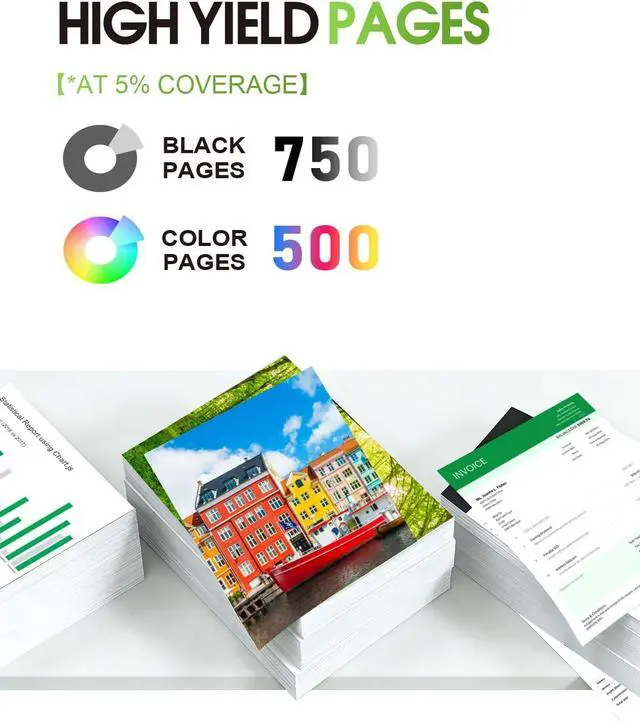 Alt view image 3 of 7 - 67XL Ink Cartridges Black Color Combo Pack Replacement for HP 67 67xl Ink