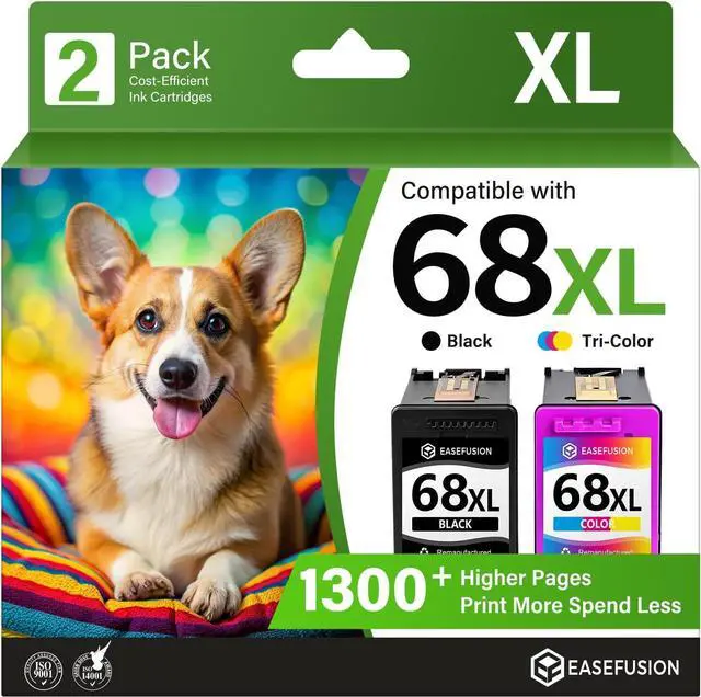 Main image of 68XL Ink Replacement for HP 68 Ink Cartridges Black/Color Combo Pack