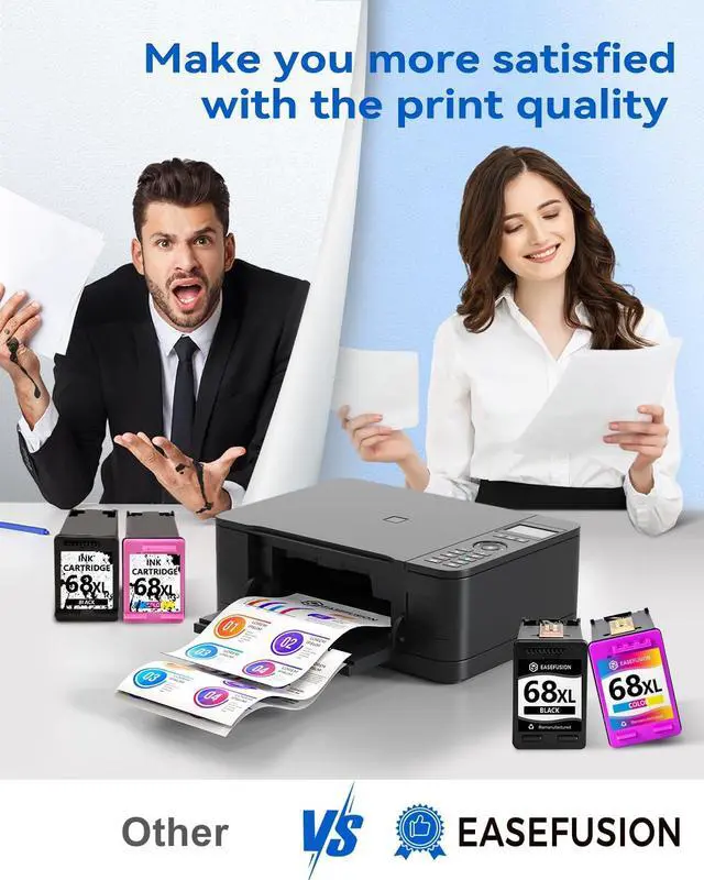 Alt view image 6 of 7 - 68XL Ink Replacement for HP 68 Ink Cartridges Black/Color Combo Pack