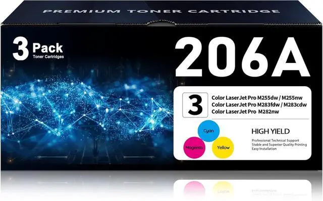 Main image of LUMSON 206A Toner Cartridges 3-Pack with Chip, Cyan Magenta Yellow