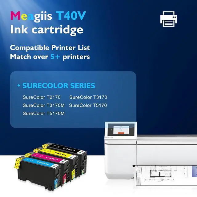 Alt view image 2 of 7 - Remanufactured T40V Ink Cartridges T40W Ink SC-T2170 SC-T3170 Ink