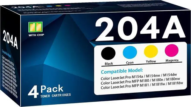 Main image of 204A Toner Cartridge 4 Pack M180nw Toner - Compatible with HP 204A 204X Ink