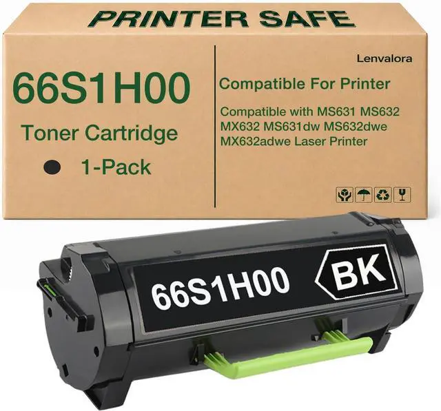 Main image of 66S1H00 Black Toner Cartridge High Yield Replacement for Lexmark 66S1H00 Toner Work for Use for MS531 MS531dw MX532 MX532adwe Printers 1 Black 28,400 Pages
