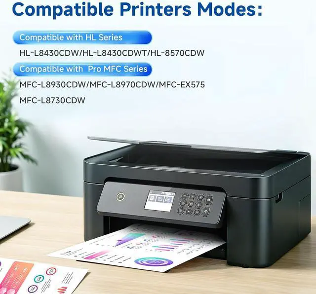 Alt view image 2 of 7 - Compatible Toner Cartridge Replacement for Brother TN635XL Works with HL-L8430CDW HL-L8430CDWT HL-L8570CDW MFC-L8730CDW MFC-L8930CDW MFC-L8970CDW MFC-EX575 (4 Pack, Upgraded Chip)