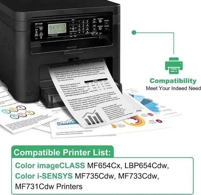 Alt view image 3 of 6 - 046 Toner Cartridge Set : 4 Pack CRG 046 Replacement for Canon 046 CRG046 Toner Cartridge for Imageclass MF654Cx LBP654Cdw i-SENSYS MF735Cdw MF733Cdw MF731Cdw Printer - Black/Cyan/Magenta/Yellow