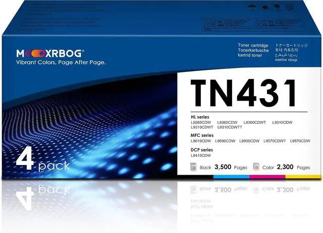 Main image of TN431 Toner Cartridge Set 4-Pack High-Yield Replacement for Brother