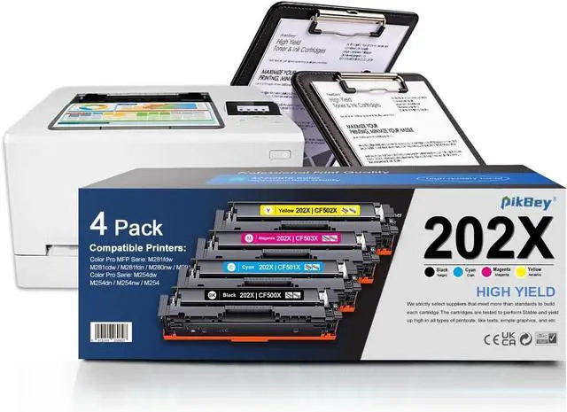 Main image of 202X Toner Cartridges Replacement for HP 202X CF500X 202A CF500A Compatible for Color Laser Pro MFP M281fdw M281fdn M281cdw M281 M254dw M254nw M254dn M254 Printers 4-Pack (Bk/C/Y/M)