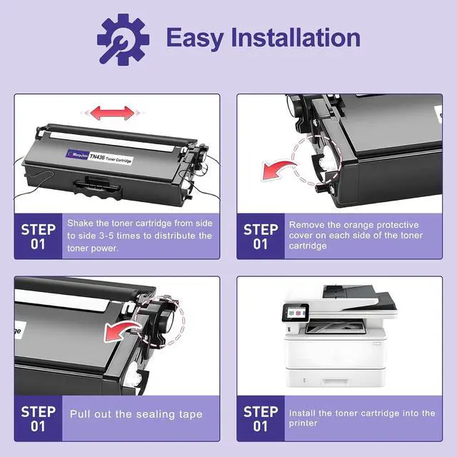 Alt view image 7 of 7 - TN436 Toner Cartridge 4-Pack Replacement for Brother TN 436