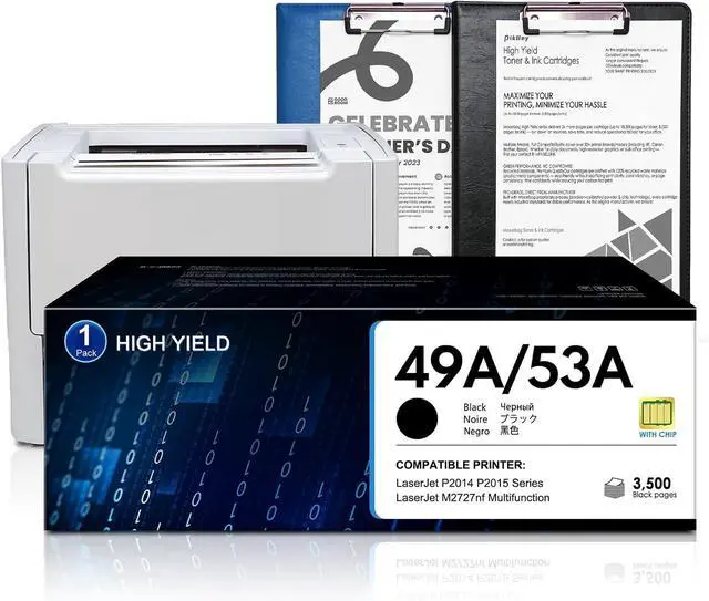 Main image of 49A 53A Toner Cartridge (1-Pack,Black) Compatible for 1320 Toner 49A Q5949A 53A Q7553A Toner Replacement for 1320n 3390 3392 1160 1320tn 1320nw P2015dn P2015 Printer