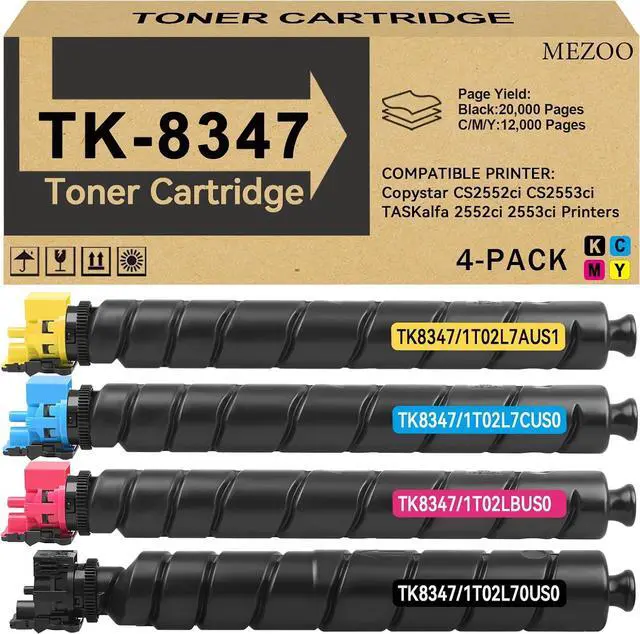 Main image of MEZOO TK8347 TK-8347 Toner Cartridge High Yield TK-8347 TK-8347K TK-8347C TK-8347M TK-8347Y Compatible for Kyocera TASKalfa 2552ci 2553ci Copystar CS-2552ci CS-2553ci Printers(4-Pack,BK/C/M/Y)