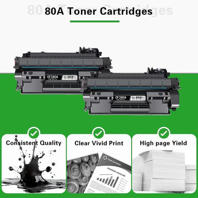 Alt view image 5 of 7 - 80A CF280A Black Toner Cartridge 2-Pack