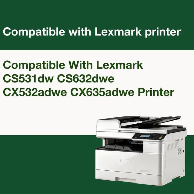 Alt view image 2 of 5 - 75M10K0 Black Toner Cartridge Replacement for Lexmark 75M10K0 CS531 CX532 Toner Compatible with CS531dw CS632dwe CX532adwe CX635adwe Printers 1 Pack Black 3500 Pages