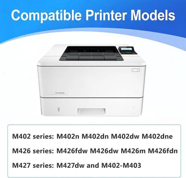 Alt view image 2 of 6 - CF226A 26A Black Toner Cartridge 2-Pack Replacement for HP 26A CF226A 26X CF226X Toner Work for Laser Pro M402n M426fdw M402dn M402dw M402m M402 Pro MFP M427dw M426dw M426fdn M426 Series Printer